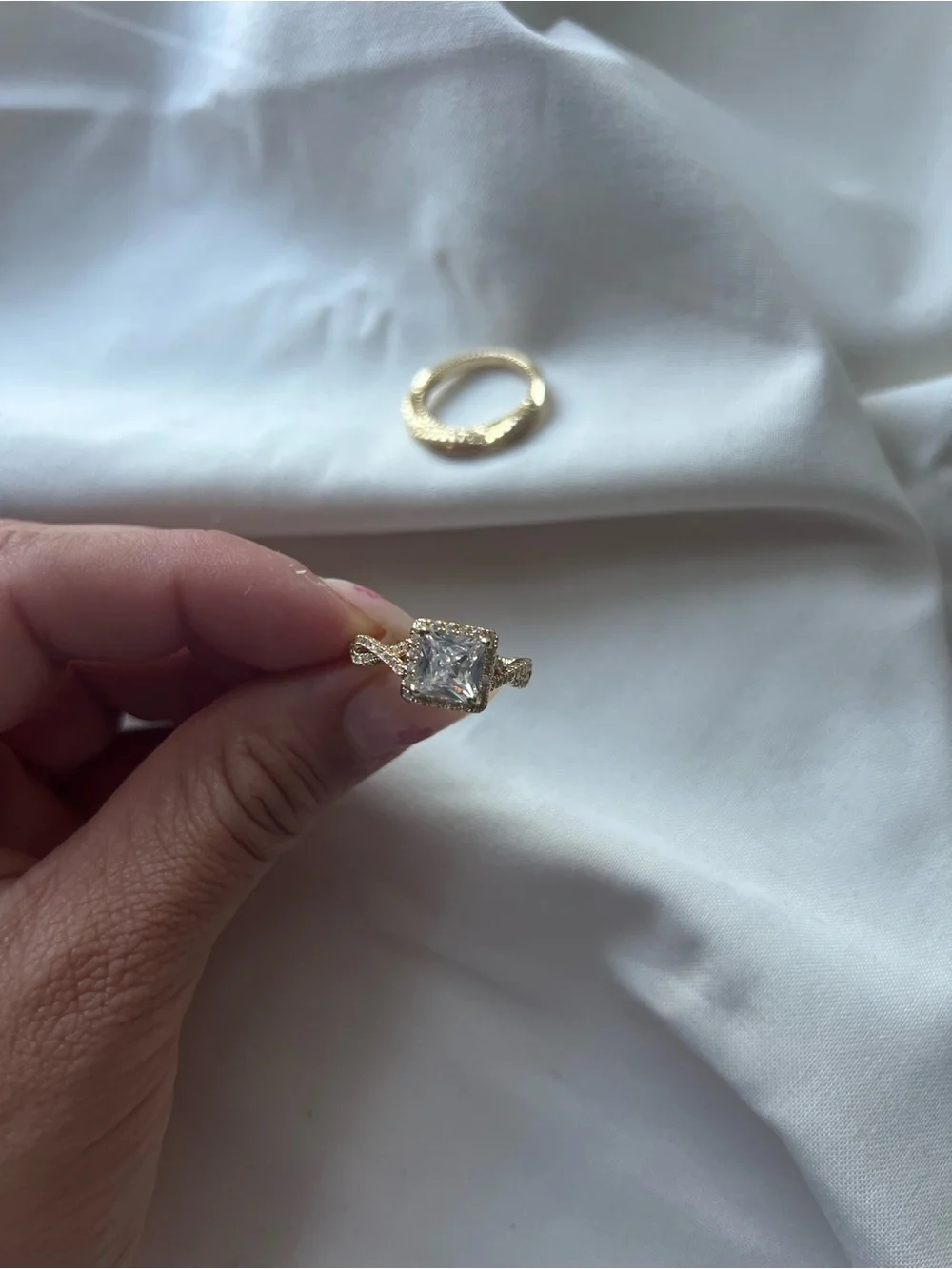 Princess cut diamond ring set
